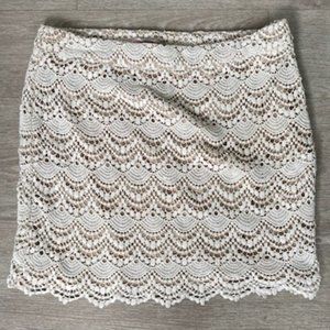 LOVE 21 Scalloped Crochet Skirt